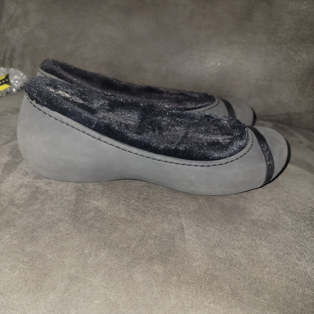 Crocs Women's Nanook Fuzz Collection Loafers Black W 10 Slip On